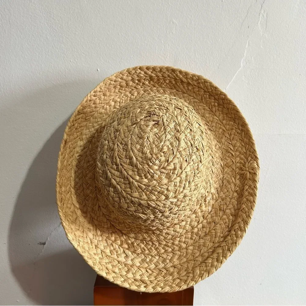 Helen Kaminski Raffia Straw Sun Hat Rolled Brim Summer Beach